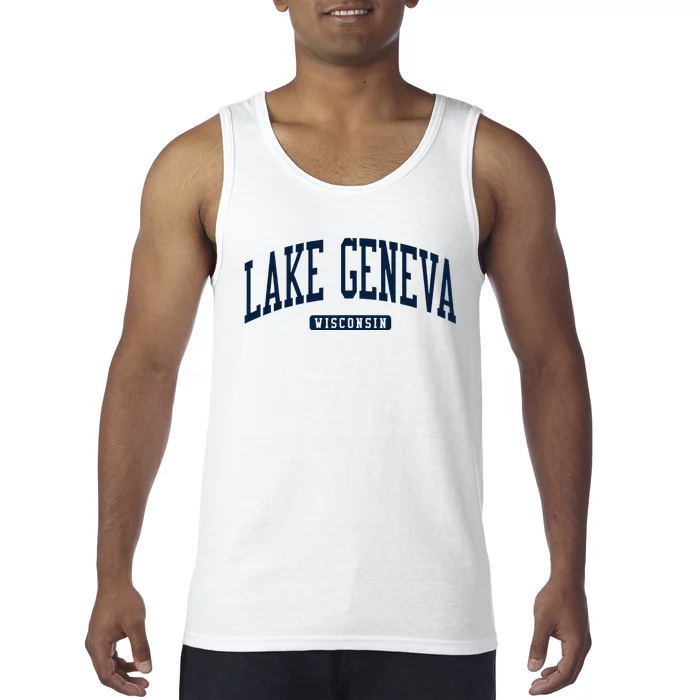 Lake Geneva Wisconsin Wi College University Style Tank Top