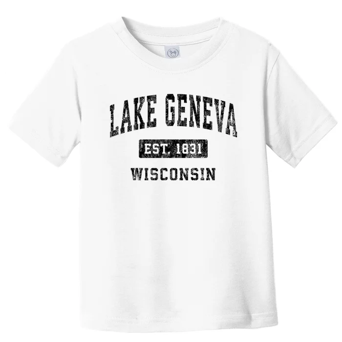 Lake Geneva Wisconsin Wi Vintage Established Sports Design Toddler T-Shirt