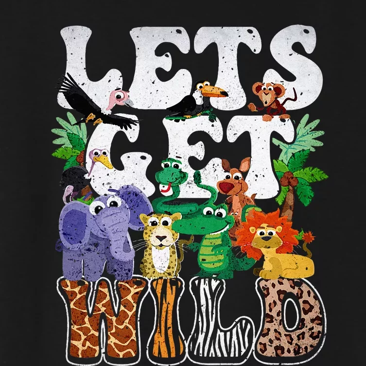 Lets Get Wild Print African Animal ZooKeeper Safari Party Women's Crop Top Tee