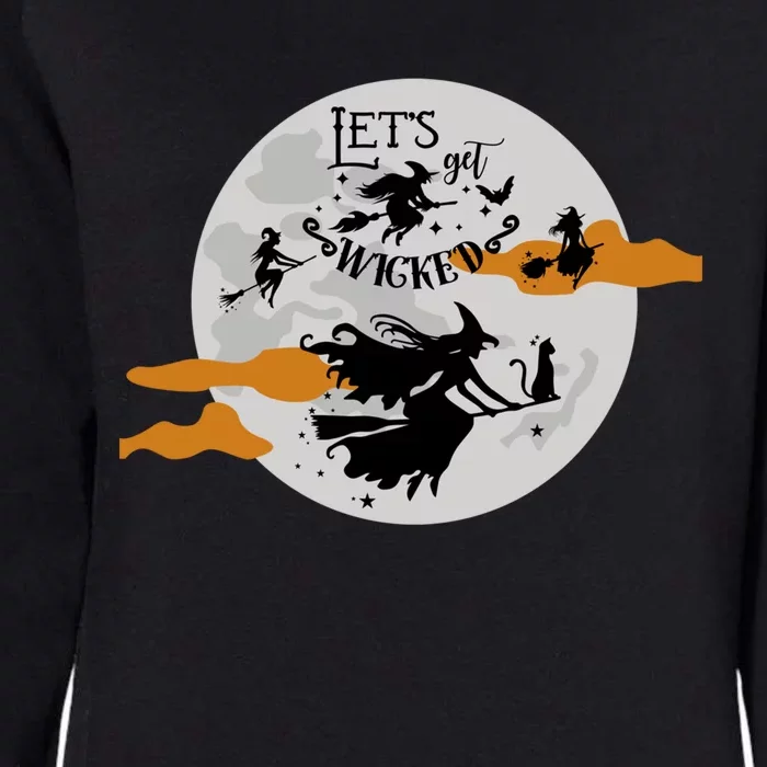 Lets Get Wicked Moon Flying Witches Cute Gift Womens California Wash Sweatshirt