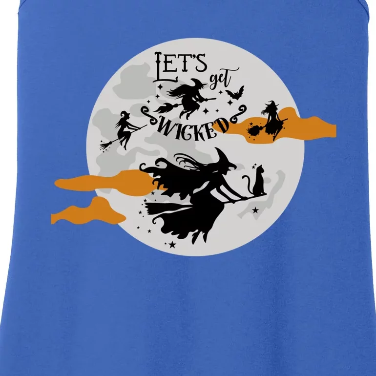 Lets Get Wicked Moon Flying Witches Cute Gift Ladies Essential Tank