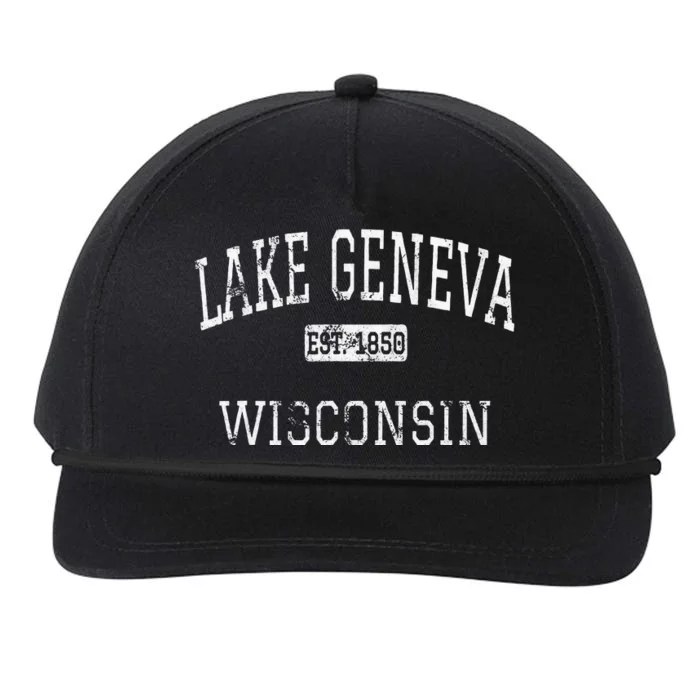 Lake Geneva Wisconsin Wi Vintage Snapback Five-Panel Rope Hat