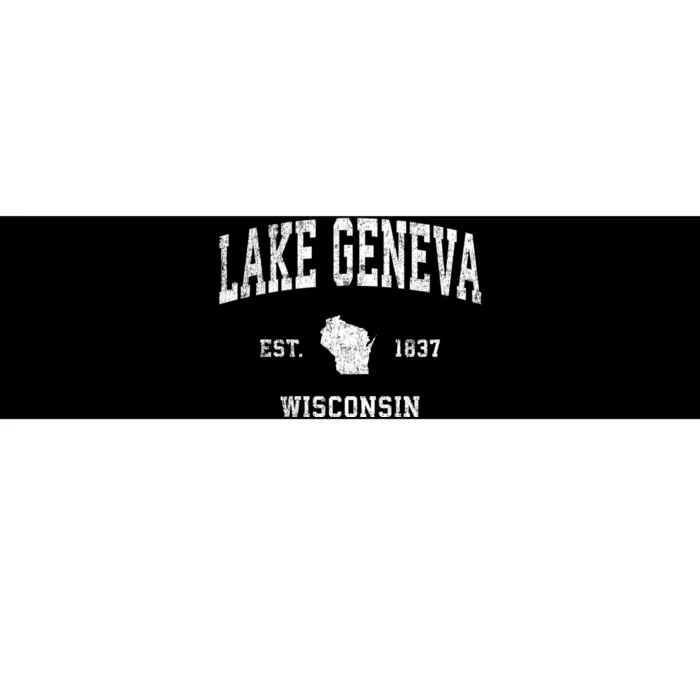 Lake Geneva Wisconsin Wi Vintage Sports Bumper Sticker