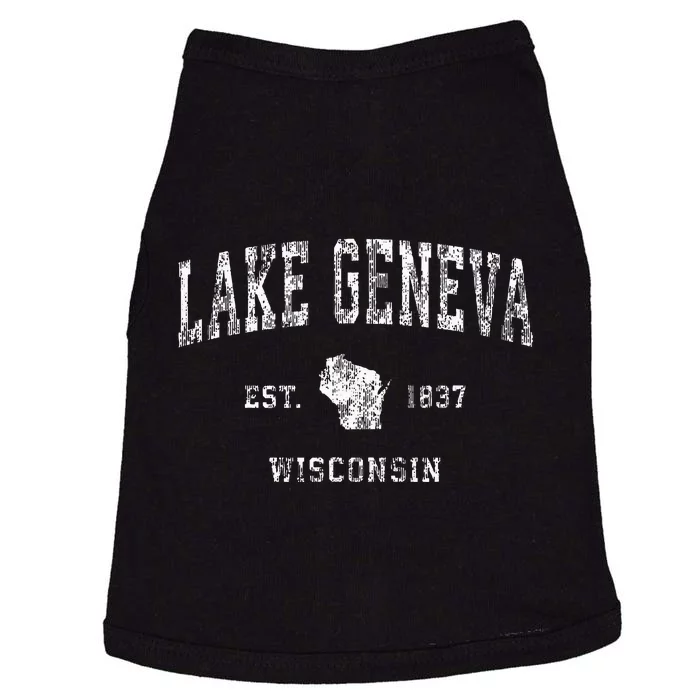 Lake Geneva Wisconsin Wi Vintage Athletic Sports Design Doggie Tank