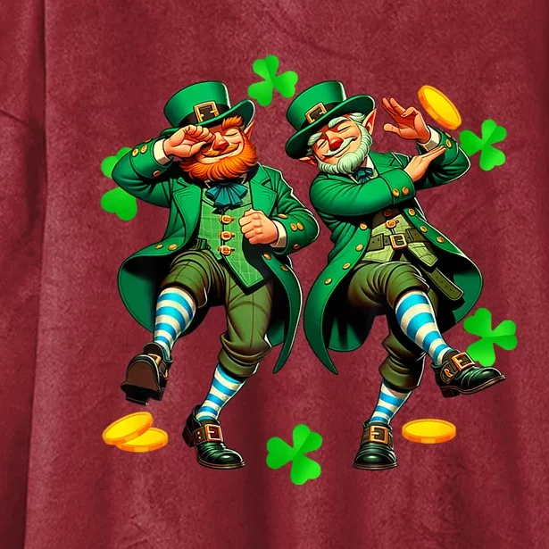 Leprechaun Gridd Y Dance St Patricks Day Hooded Wearable Blanket