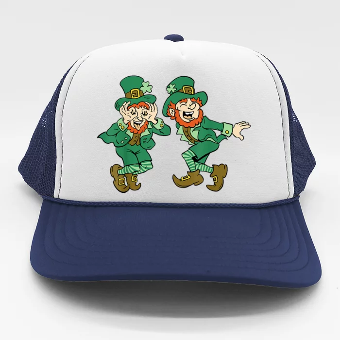 Leprechaun Gridd Y Dance St Patricks Day Trucker Hat