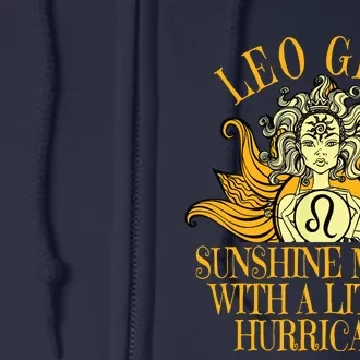 Leo Girl Zodiac Sign Born In July August Funny Birthday Full Zip Hoodie