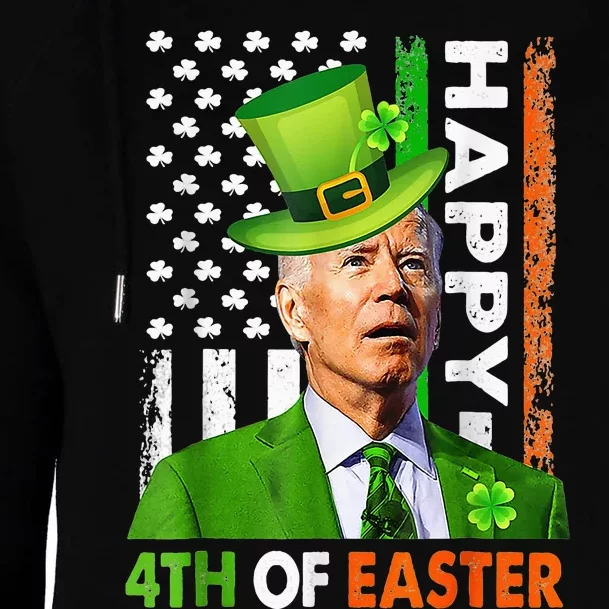 Leprechaun Happy 4th Of Easter Joe Biden St Patricks Day Womens Funnel Neck Pullover Hood