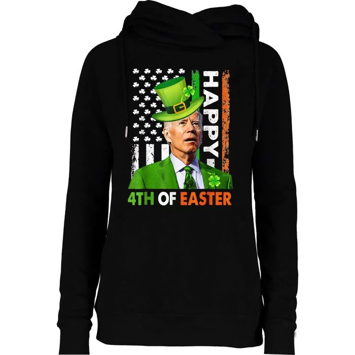 Leprechaun Happy 4th Of Easter Joe Biden St Patricks Day Womens Funnel Neck Pullover Hood