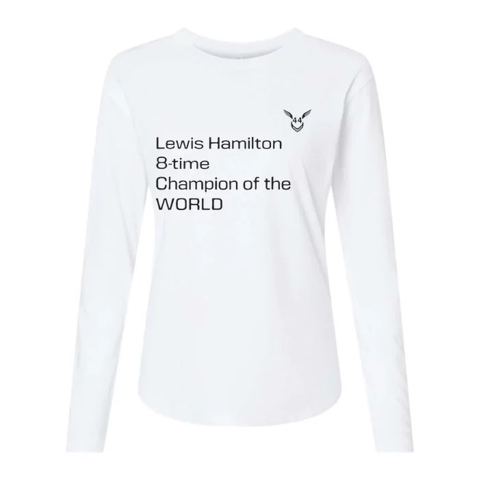 Lewis Hamilton 8 Time Champion Of The World Womens Cotton Relaxed Long Sleeve T-Shirt