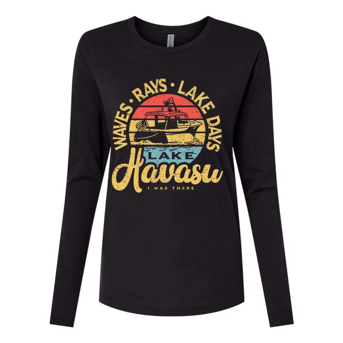 Lake Havasu Arizona Boat Sandbar Party Summer Vacation Womens Cotton Relaxed Long Sleeve T-Shirt