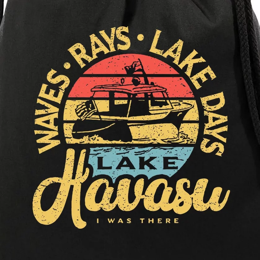 Lake Havasu Arizona Boat Sandbar Party Summer Vacation Drawstring Bag