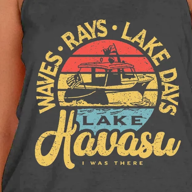 Lake Havasu Arizona Boat Sandbar Party Summer Vacation Women's Knotted Racerback Tank