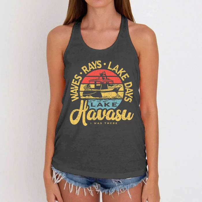 Lake Havasu Arizona Boat Sandbar Party Summer Vacation Women's Knotted Racerback Tank