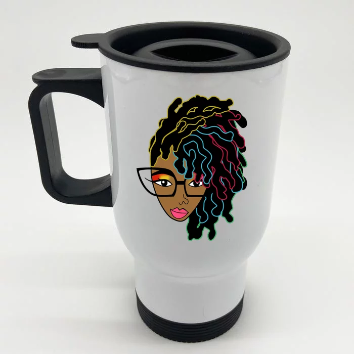 Locd Hair African American Black Pride Gift Front & Back Stainless Steel Travel Mug