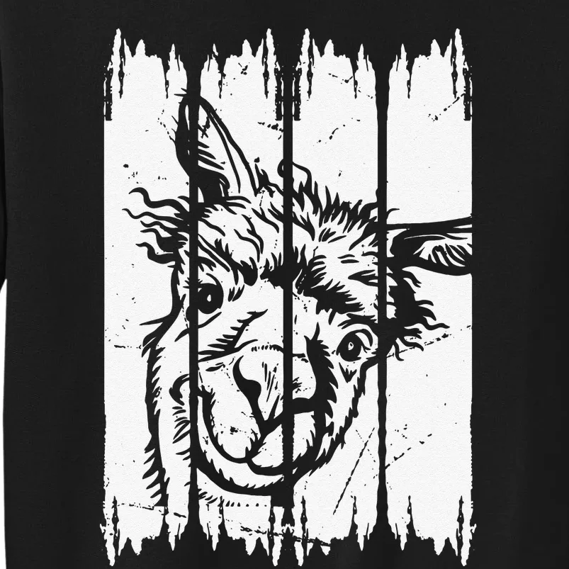 Llama Head Alpaca Llama Farmer Llama Farm Llama Tall Sweatshirt