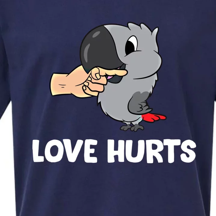 Love Hurts African Grey Parrot Love African Grey Parrots Meaningful Gift Sueded Cloud Jersey T-Shirt