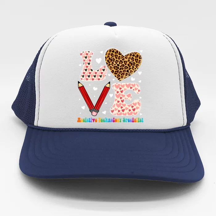 Love Heart Assistive Technology Specialist Valentines Day Gift Trucker Hat