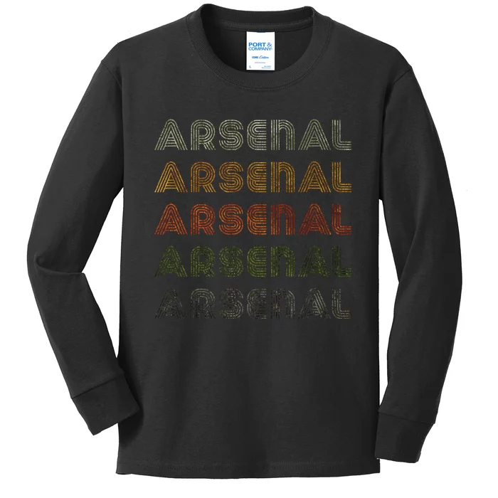 Love Heart Arsenal Grunge Vintage Style Black Arsenal Kids Long Sleeve Shirt