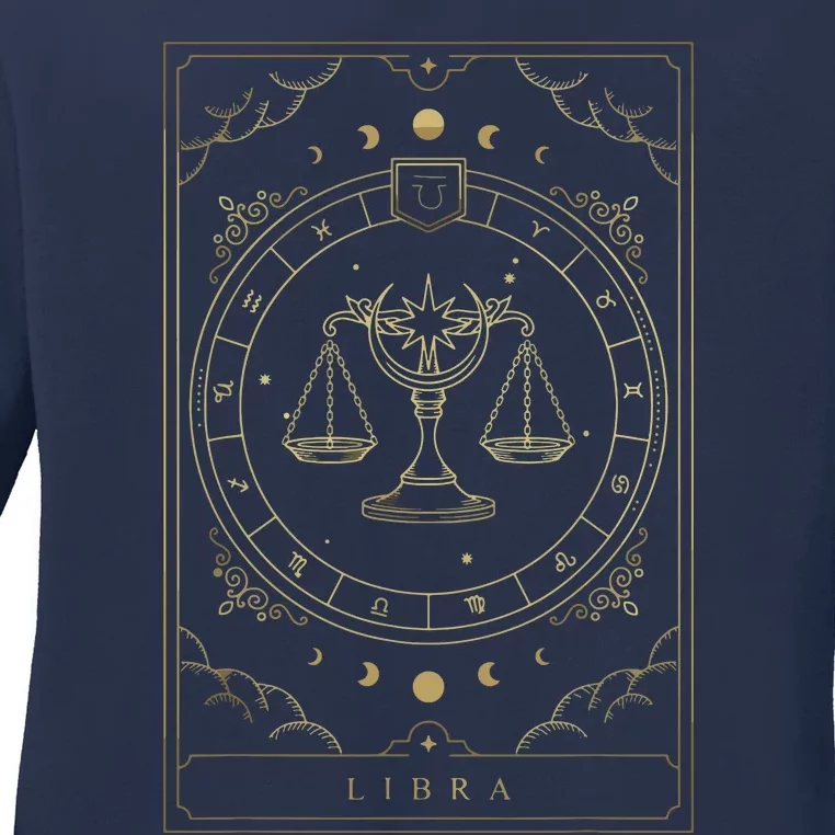 Libra Horoscope And Zodiac Symbol Ladies Long Sleeve Shirt