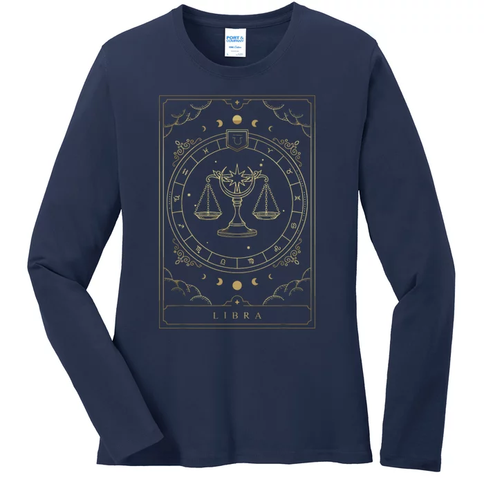 Libra Horoscope And Zodiac Symbol Ladies Long Sleeve Shirt