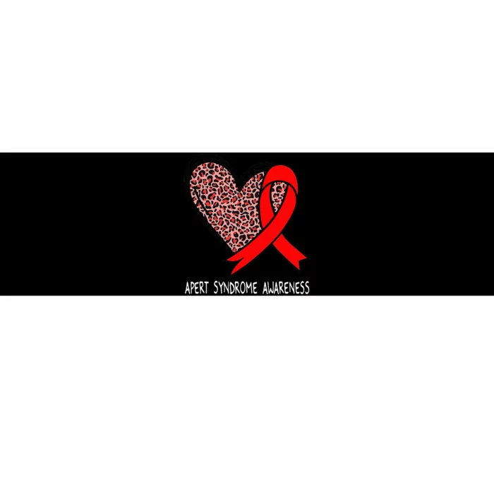 Leopard Heart Apert Syndrome Awareness Red Ribbon Bumper Sticker