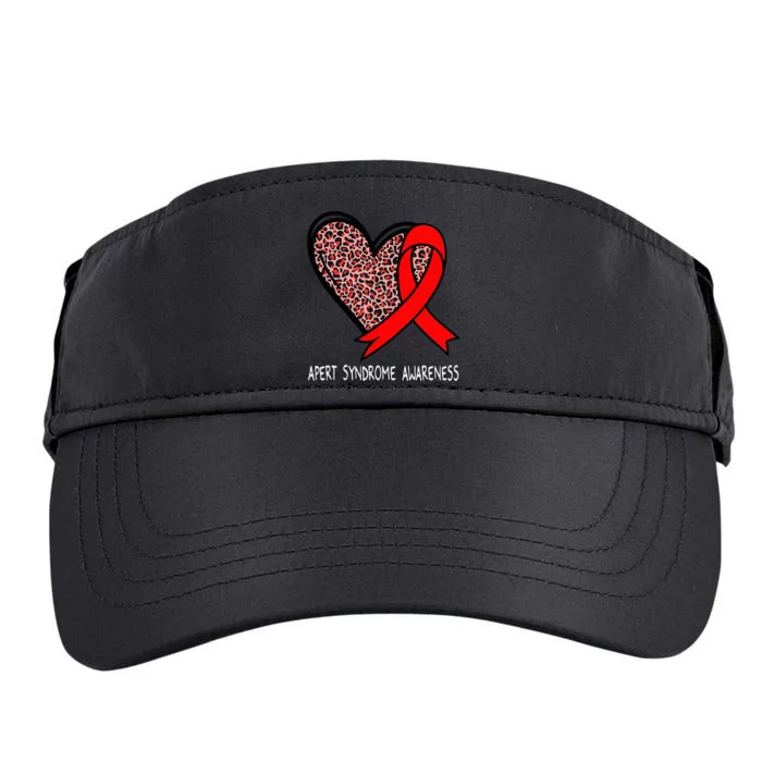 Leopard Heart Apert Syndrome Awareness Red Ribbon Adult Drive Performance Visor