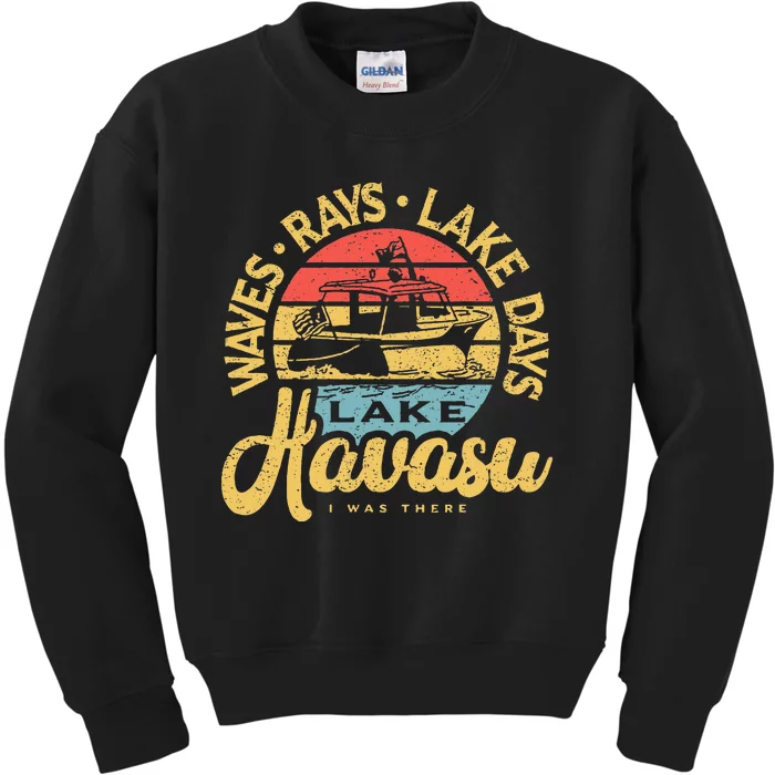 Lake Havasu Arizona Boat Sandbar Party Summer Vacation Kids Sweatshirt