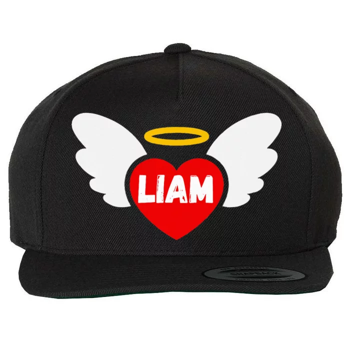 Liam Heart Angel Wings Love Wool Snapback Cap