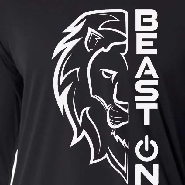 Lion Head Beast On Gym Workout Bodybuilding Fitness Training Cooling Performance Long Sleeve Crew