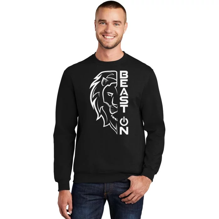 Lion Head Beast On Gym Workout Bodybuilding Fitness Training Tall Sweatshirt