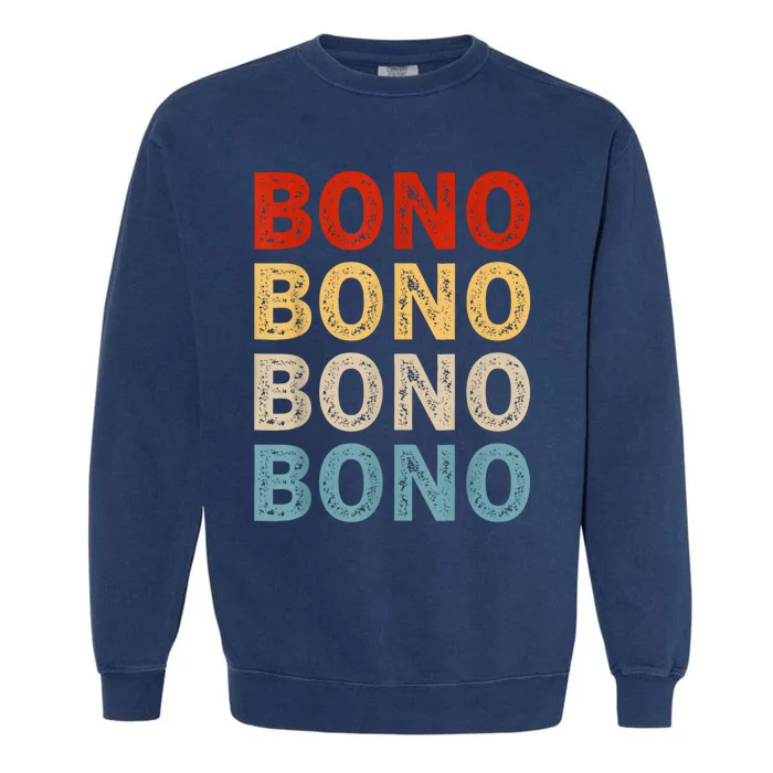 Love Heart Bono Grunge Vintage Style Black Bono Garment-Dyed Sweatshirt