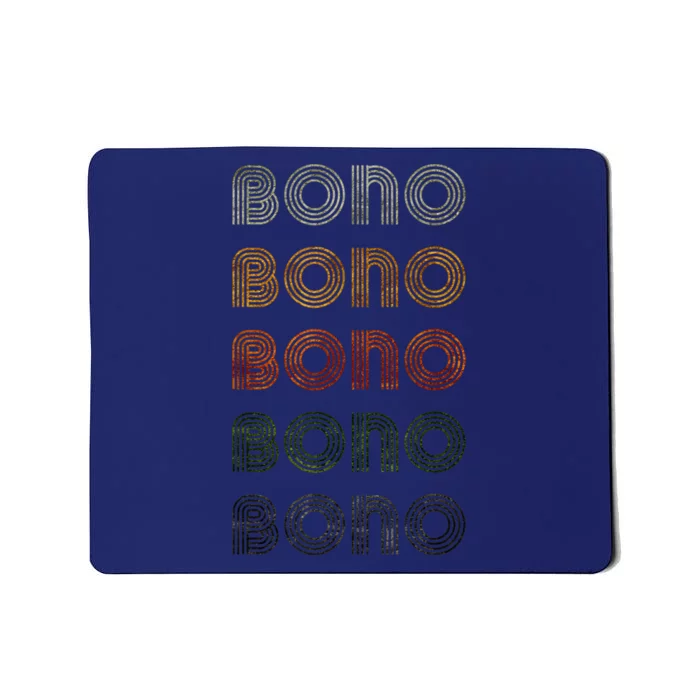 Love Heart Bono Grunge Vintage Style Black Bono Mousepad