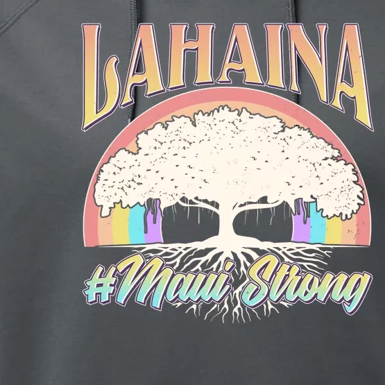 Lahaina Hawaii Banyan Tree #Maui Strong Performance Fleece Hoodie