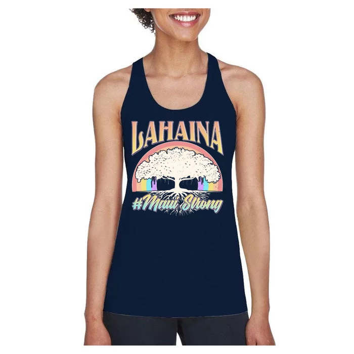 Lahaina Hawaii Banyan Tree #Maui Strong Women's Racerback Tank