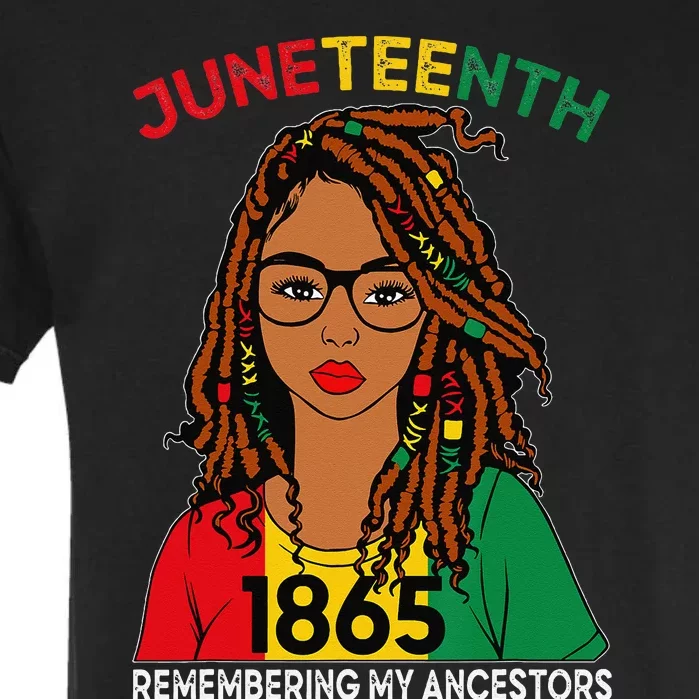 Loc'd Hair Black Wo Remebering My Ancestors Juneteenth Garment-Dyed Heavyweight T-Shirt