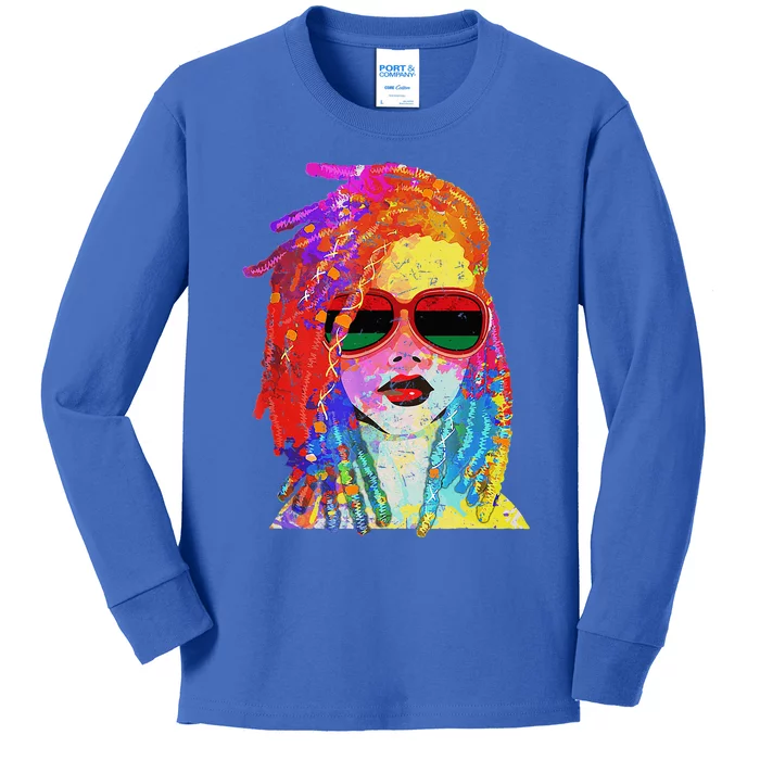 Locd Hair Black Queen Afro Woman Melanin Kids Long Sleeve Shirt