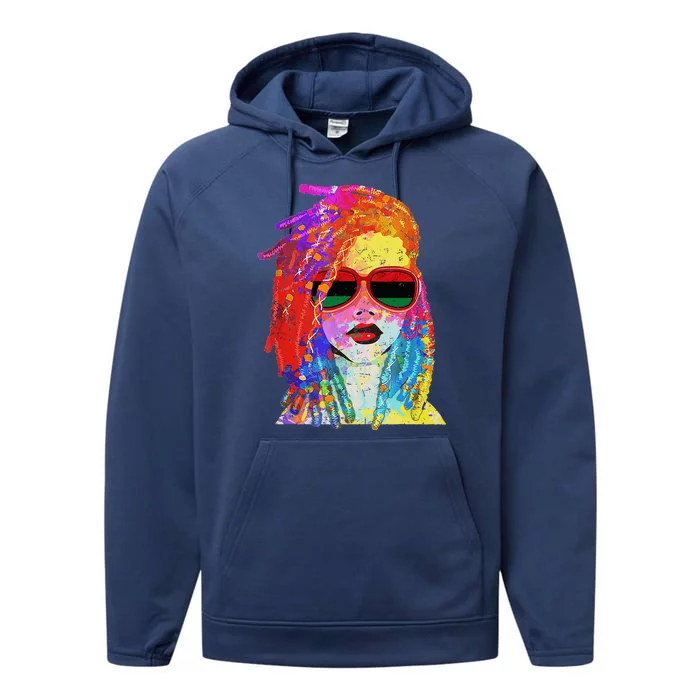 Locd Hair Black Queen Afro Woman Melanin Performance Fleece Hoodie