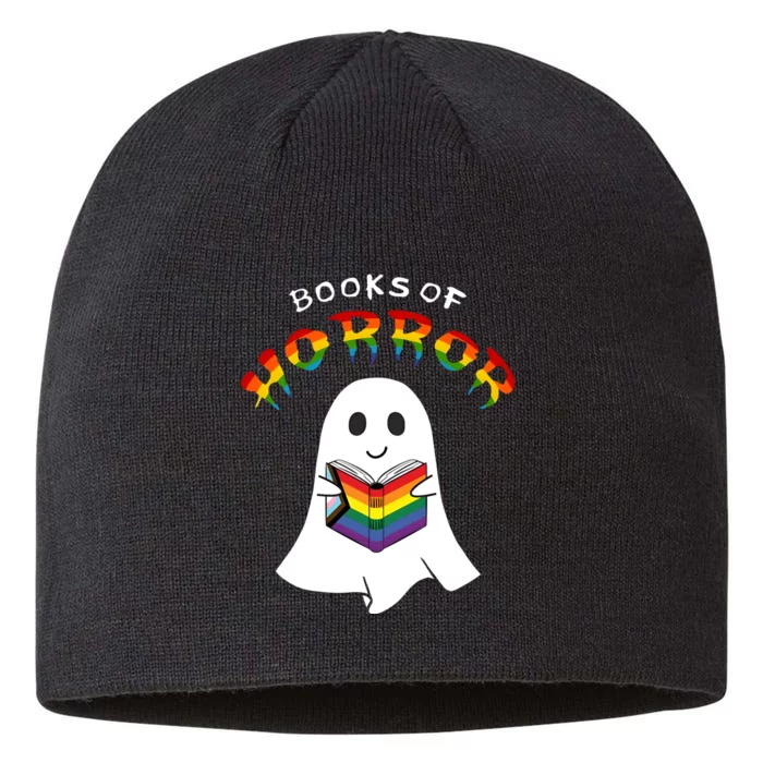 Lgbt Horror Books Cute Ghost Lgbt Pride Month 8 1/2in Sustainable Knit Beanie