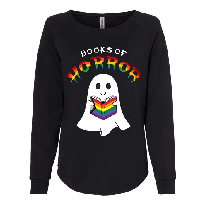 Lgbt Horror Books Cute Ghost Lgbt Pride Month Womens California Wash Sweatshirt