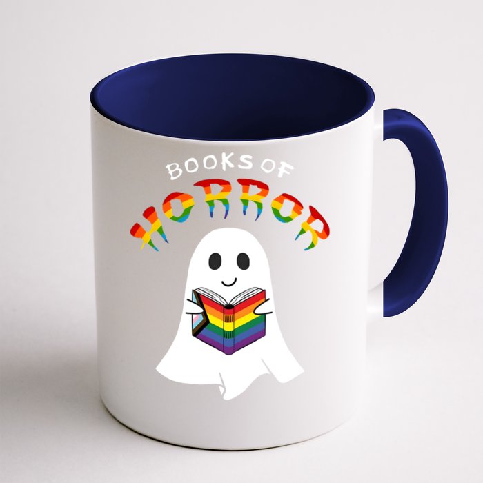 Lgbt Horror Books Cute Ghost Lgbt Pride Month Front & Back Coffee Mug