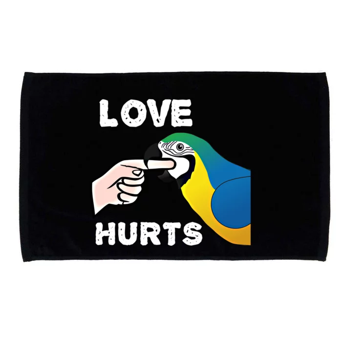 Love Hurts Blue And Gold Macaw Parrot Cool Gift Microfiber Hand Towel