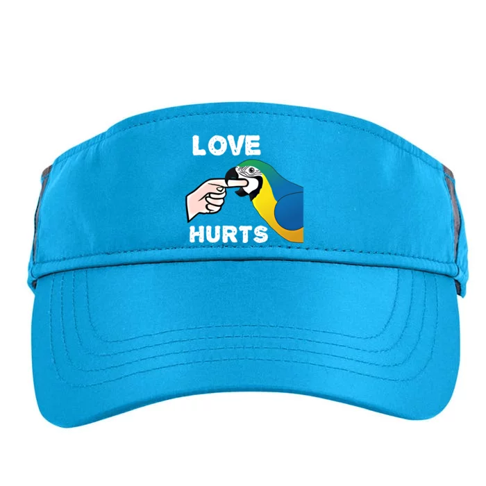 Love Hurts Blue And Gold Macaw Parrot Cool Gift Adult Drive Performance Visor