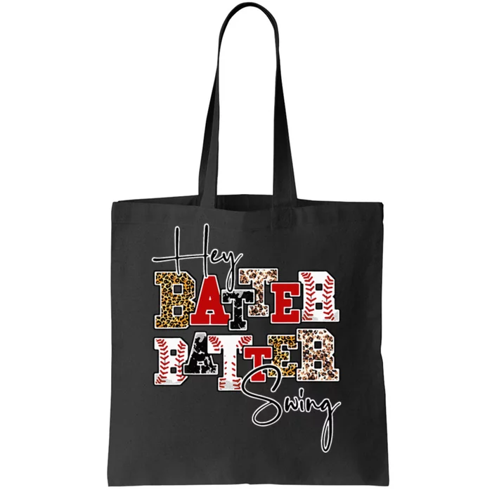 Leopard Hey Batter Batter Swing Funny Baseball Game Ballpark Tote Bag