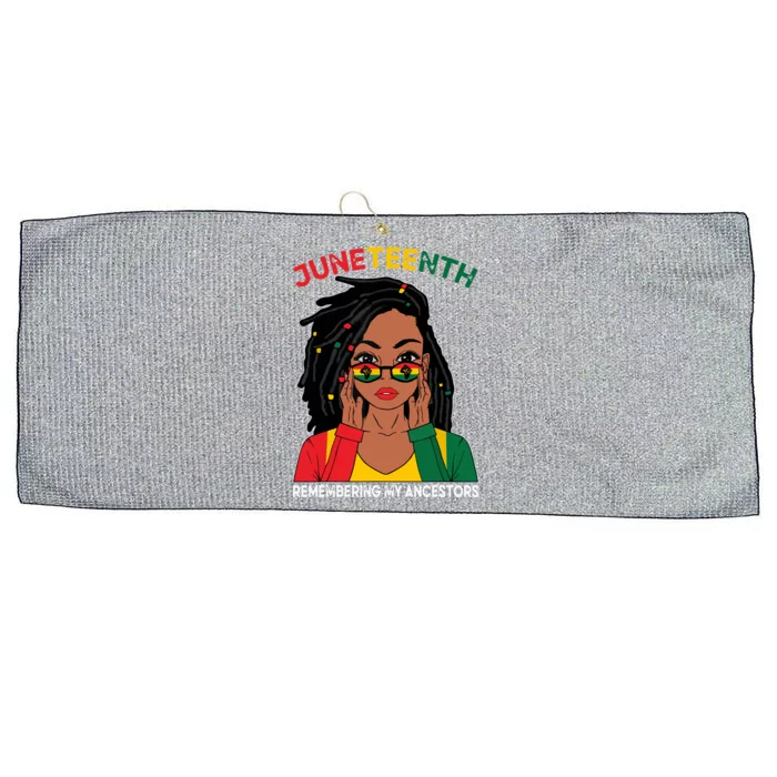 Locd Hair Black Woman Remebering My Ancestors Juneteenth Large Microfiber Waffle Golf Towel