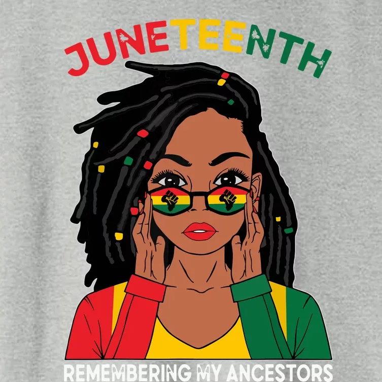 Locd Hair Black Woman Remebering My Ancestors Juneteenth Women's Crop Top Tee