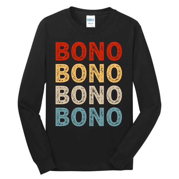 Love Heart Bono Grunge Vintage Style Black Bono Tall Long Sleeve T-Shirt