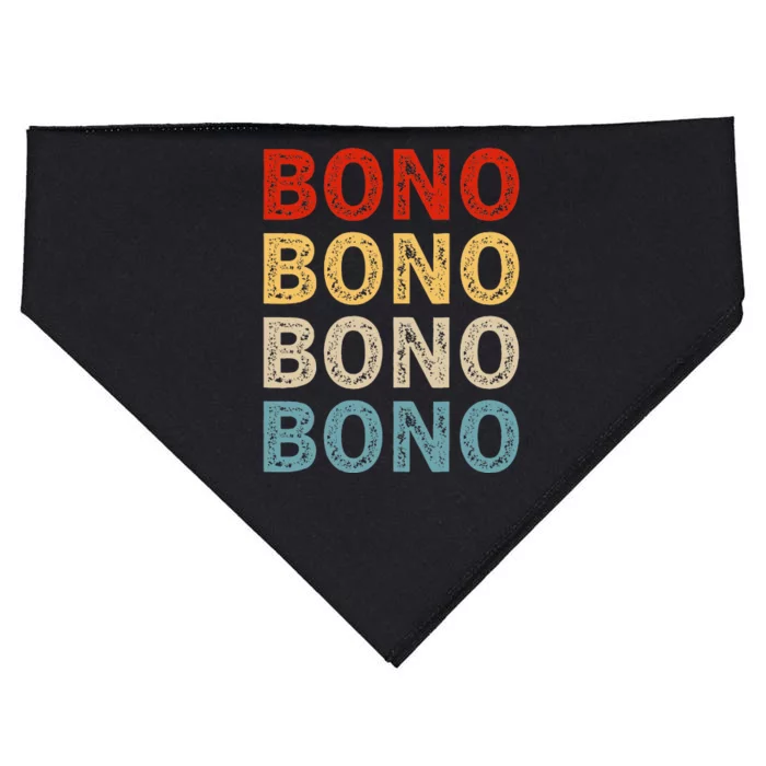 Love Heart Bono Grunge Vintage Style Black Bono USA-Made Doggie Bandana