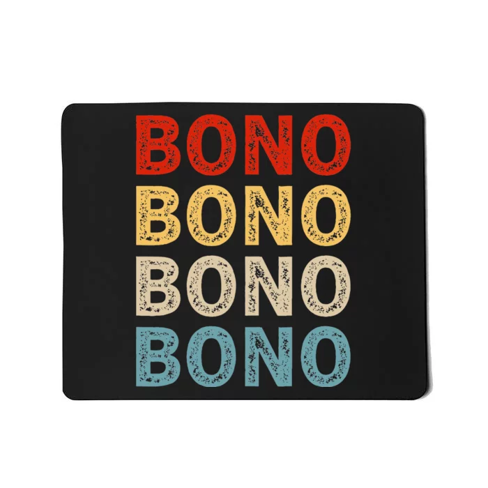 Love Heart Bono Grunge Vintage Style Black Bono Mousepad