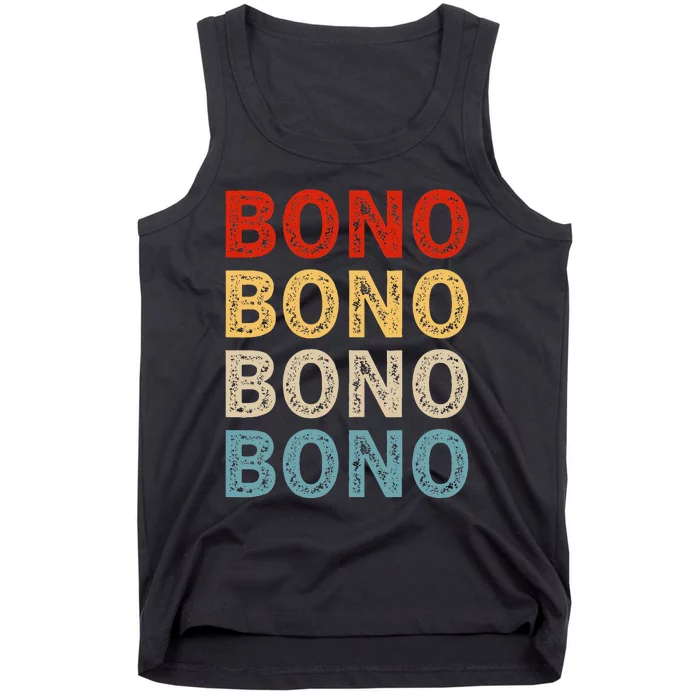 Love Heart Bono Grunge Vintage Style Black Bono Tank Top